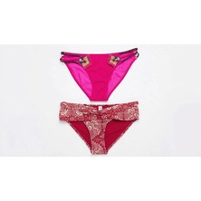 Zi 2 Adet 1 Paket Pembe -Kırmızı Farklı Model Bikini Altı