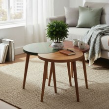 Mobenta Merge Orbit-3, Mobenta Merge Orbit Modern Masif Orta Sehpa ve 3\\\'lü Zigon Akışkan Form - Ye-Tk-Bk