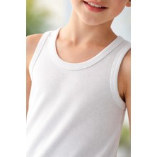 Almira Anne Bebek Yazlık Erkek Çocuk Atlet 6-11 Yaş Beyaz Askılı Günlük Giyim