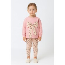 Almira Anne Bebek Kız Çocuk Çiçekli Fiyonk Detaylı Uzun Kollu Pamuklu Takım