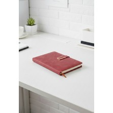 Gökyüzü Işığı A5 Çizgili Ajanda - Manyetik Kapanışlı - Yumuşak Deri Kapak