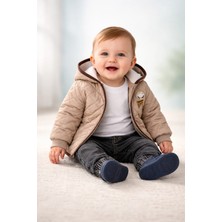 Almira Anne Bebek Bebek Erkek Kapşonlu Takım Kışlık 3 Parça, Kot Pantolonlu