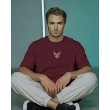 Muhtar Store Erkek Sfenks Kedi Baskılı Oversize Tişört – Minimal Sphynx Cat Tasarım