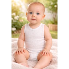 Almira Anne Bebek Kız Çocuk Baklava Desenli Sıfır Kollu Pamuklu Badı