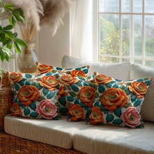 Güzel Mağaza Dijital Baskı Nakış Desenli 4 'lü Aynı Desen Kare Kırlent Kılıfı