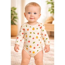 Almira Anne Bebek Kız Bebek Meyve Desenli Uzun Kollu Çıtçıtlı Body