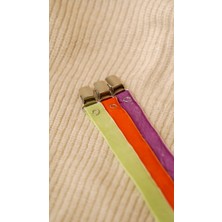 Bond and Bestie Bebek Emzik Askısı / Emzik Askılığı - Renkli Kadife, Açık Yeşil-Turuncu-Mor, Güvenli Klipsli