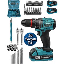 Dyronex Profesyonel Çift Akülü 1.5 Ah Darbeli Akülü Vidalama DYR03