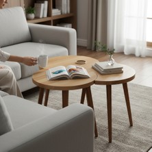 Mobenta Merge Orbit-3, Mobenta Merge Orbit Modern Masif Orta Sehpa ve 3\'lü Zigon Akışkan Form - Bz-Bz-Bz