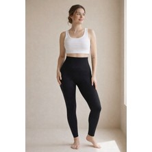 U&me Yüksek Bel Uzun Korse Tayt, Karın Toparlayıcı Kalça Şekillendirici Incelten Slim Fit Kadın Shapewear Siyah
