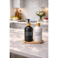 Shopping Area Sıvı Sabunluk Seti (Bambu Stantlı)