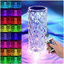 Selfbuysell Kristal Elmas Masa Lambası 16 Renk USB Şarjlı Dokunmatik (5324)