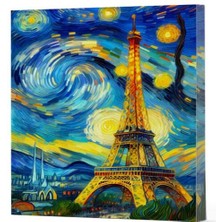 Epilons Van Gogh 9 - Eyfel Kulesi Çizgili Yan Boyamalı Defter