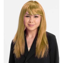 İlk El Grup Altın Renk Düz Kesim Içi Astarlı Uzun Parti Peruğu Takma Saç Iegtgrs-34