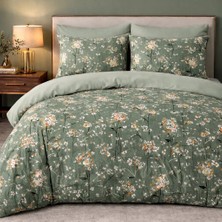 More Home Lastikli Çarşaflı Nevresim Takımı Çift Kişilik Floral