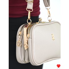 Jara Bag Dublin Kadın 4 Bölmeli Astarlı Burslu, Fermuar Kapamalı El Kol ve Omuz Çantası