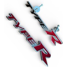 Honda Typer Vidalı Ön Panjur Metal Logo Amblem ve Typer Yazılı Metal Stıcker Takımı
