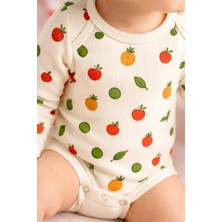 Almira Anne Bebek Günlük Bebek Giyim Için Meyve Desenli Uzun Kollu Body