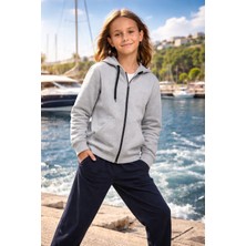 Almira Anne Bebek Gri Erkek Çocuk Hırka ve Sweatshirt Takımı | 9-12 Yaş | Uzun Kollu