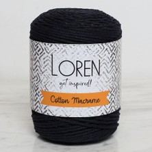 Popüler Sepet Loren Cotton Macrame Lacivert - R005 - 34361