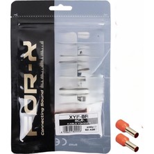 For-x 8ga Bakır Yalıtımlı Amfi Kablosu Ucu - Kırmızı - 2 Adet - 10 mm Izoleli Bakır Yüksük - 8ga Yuvarlak Yüksük - 2 Adet