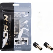 For-x 4ga Bakır Yalıtımlı Amfi Kablosu Ucu - 2 Adet - Siyah - 25 mm Izoleli Bakır Yüksük - 4ga Yuvarlak Yüksük - 2 Adet