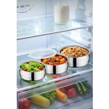 Siera Steel Virela Paslanmaz Çelik 3’lü Vakumlu Saklama Kabı Seti 6 Parça