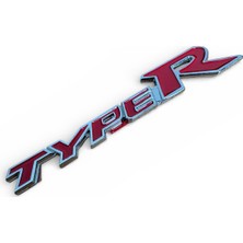 Honda Typer Kırmızı Renk Yazılı Metal Logo Amblem