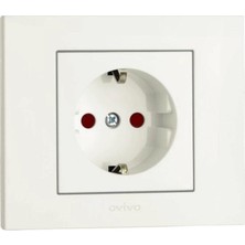 Ovivo Grano Beyaz Çocuk Korumalı Topraklı Priz (Çerçevesizdir.)