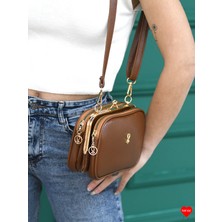 Jara Bag Dublin Kadın 4 Bölmeli Astarlı Burslu, Fermuar Kapamalı El Kol ve Omuz Çantası