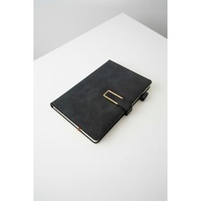 Gökyüzü Işığı A5 Çizgili Ajanda - Manyetik Kapanışlı - Yumuşak Deri Kapak