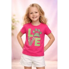 Almira Anne Bebek Kız Çocuk Pamuklu Tişört Günlük Sevimli Desenli Bedenli