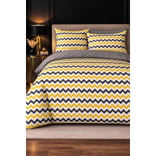 More Home Tek  Kişilik Lastikli Çarşaflı  Nevresim Takımı  Zikzak Desen