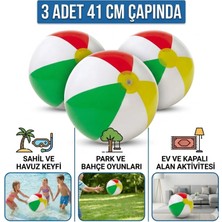 3 Adet Şişme Deniz Topu 41 cm - Glossy Panel Ball