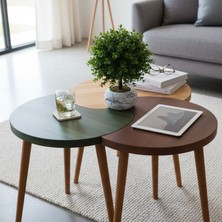 Mobenta Merge Orbit-3, Mobenta Merge Orbit Modern Masif Orta Sehpa ve 3\'lü Zigon Akışkan Form - Ye-Bk-Bz