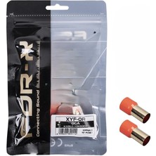 For-x 0ga Bakır Yalıtımlı Amfi Kablosu Ucu - Kırmızı - 2 Adet - 50 mm Izoleli Bakır Yüksük - 0ga Yuvarlak Yüksük - 2 Adet