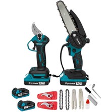 Dyronex 2'li Set Dal Budama Makasıi & Budama Testeresi 24 V Çift Akülü