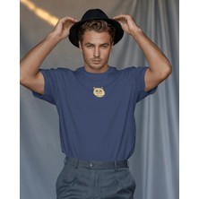 Muhtar Store Erkek Iran Kedisi Baskılı Oversize Tişört – Minimal Persian Cat Tasarım