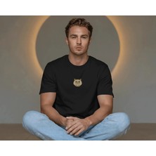 Muhtar Store Erkek Iran Kedisi Baskılı Oversize Tişört – Minimal Persian Cat Tasarım