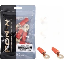 For-x 2 Ga Bakır Yalıtımlı Amfi Kablo Ucu – Kırmızı - 2 Adet - Akü Için Bakır Pabuç - 2ga Amfi Güç Kablosu Ucu - 2 Adet