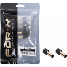For-x 2ga Bakır Yalıtımlı Amfi Kablosu Ucu - Kırmızı - 2 Adet - 35 mm Izoleli Bakır Yüksük - 2ga Yuvarlak Yüksük - 2 Adet
