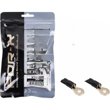 For-x 2 Ga Bakır Yalıtımlı Amfi Kablo Ucu – Siyah - 2 Adet - Şase Için Bakır Pabuç - 2ga Amfi Güç Kablosu Ucu - 2 Adet