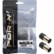 For-x 0ga Bakır Yalıtımlı Amfi Kablosu Ucu - 2 Adet - Siyah - 50 mm Izoleli Bakır Yüksük - 0ga Yuvarlak Yüksük - 2 Adet