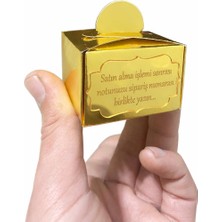 SHR Tasarım 50 Adet Gold Pleksi Isme Özel Lokumluk Mevlüt Yeni Doğum Bebek Hediyelik