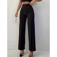 Sidelya Concept Bordo Renk Yüksek Bel Maskülen Kesim Kumaş Pantolon