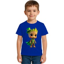 Sedirli Unisex Groot Baskılı Çocuk Tişört Pamuklu Penye Kumaş