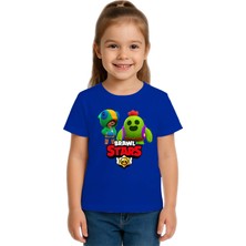 Sedirli Unisex Brawl Stars Baskılı Çocuk Tişört Pamuklu Penye Kumaş