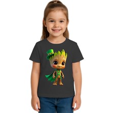 Sedirli Unisex Groot Baskılı Çocuk Tişört Pamuklu Penye Kumaş