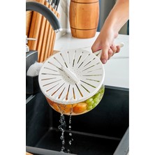 Leylart Katlanır Kulplu Sebze Meyve Süzgeçli Saklama Kabı - Buzdolabı Saklama Kutusu