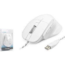 Pileli Store 7d Ergonomi̇k Kablolu Ofi̇s Mouse 3600 Dpi - Beyaz ND1209W